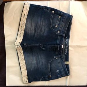 Justice denim jean shorts size 18R